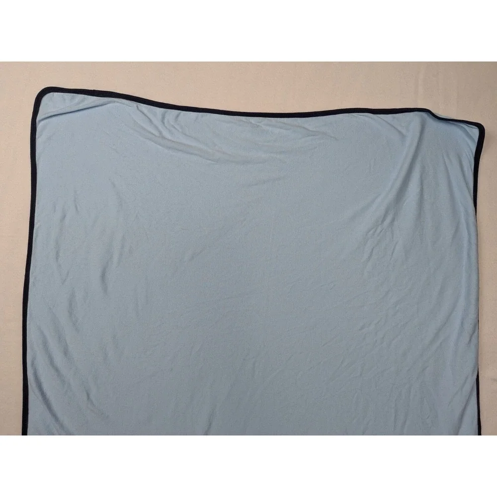 Carters One Size Baby Blanket Blue Navy‎ Trim